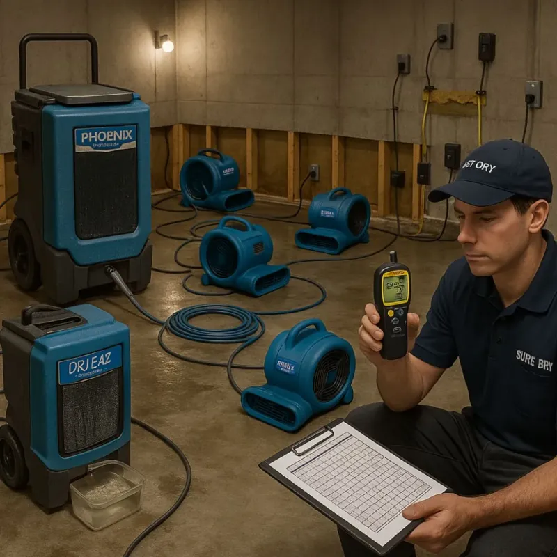 Structural Drying and Dehumidification process in East Millinocket, ME
